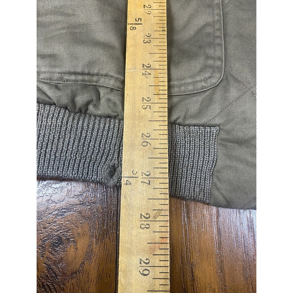 Vintage Banana Republic Safari Vest Mens XL Quilted Cotton Wool Trim Olive Green - Picture 12 of 13